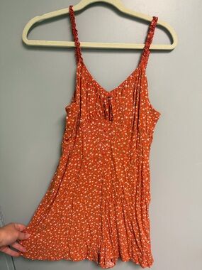 RSQ Orange Floral Smocked Top